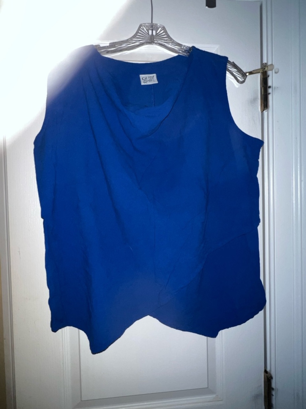 Oh My Gauze! Royal blue sleeveless washable cotton top, size  XL